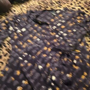 H by Halston Women's Casual Button Down Shirt - Black and Gold